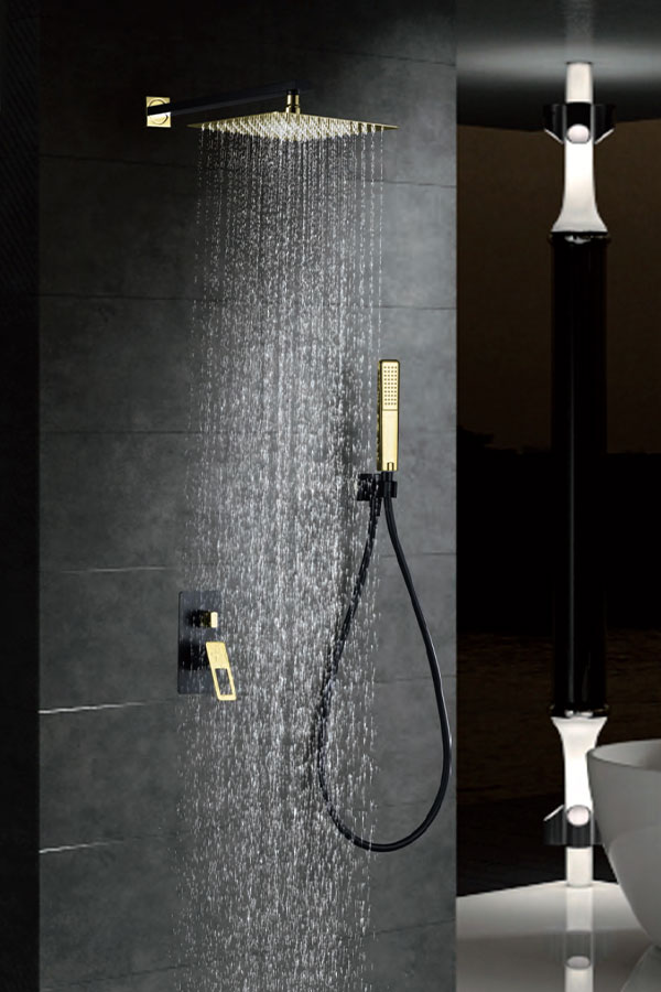 Conjunto de ducha empotrada techo monomando SLIGO negro mate – Entorno Baño